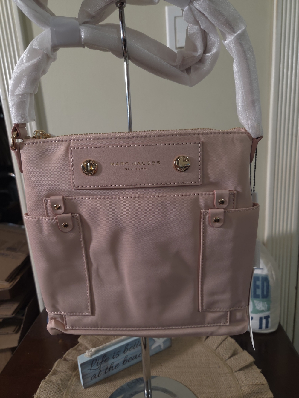 Marc Jacobs Powder Pink Crossbody Bag with Gold Hardware, NWT - Picture 1 of 5